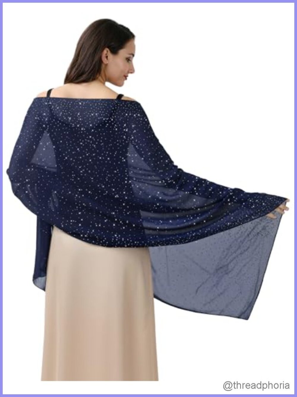 Rhinestone Sparkly Evening Wrap Shawl Chiffon Sheer Scarf Women Party Wedding
